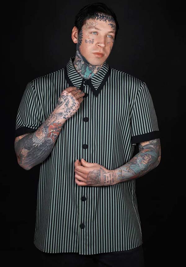 London Fog Men's Striped Button - Down Casual Shirt by Lively Ghosts