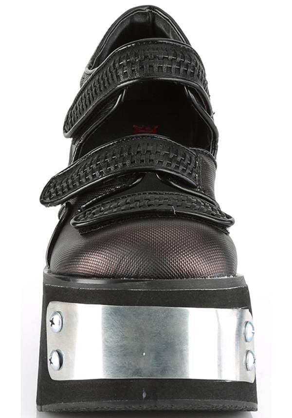 PREORDER: KERA-13 Black/Pewter Metal Plated Platform Shoes