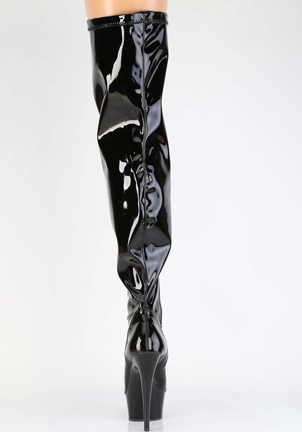 Demonia's Black Patent Delight-3000WCF Platform Heels [Preorder]