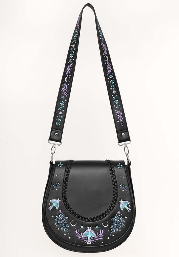 Restyle Enchanted Moonglow Embroidered Saddle Bag for Mystical Lovers