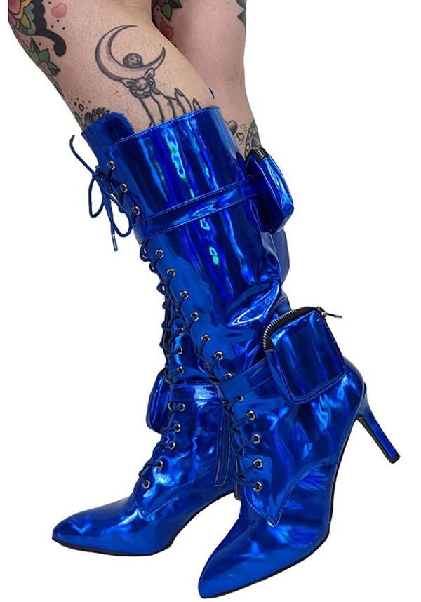 Stylish Blue San Jose Leather Boots - A Fashion Statement