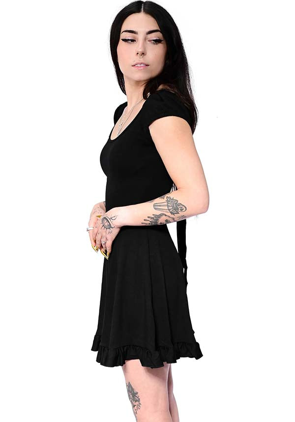 Marie Adjustable Satin Bow Stretch Ponte Holiday Dress