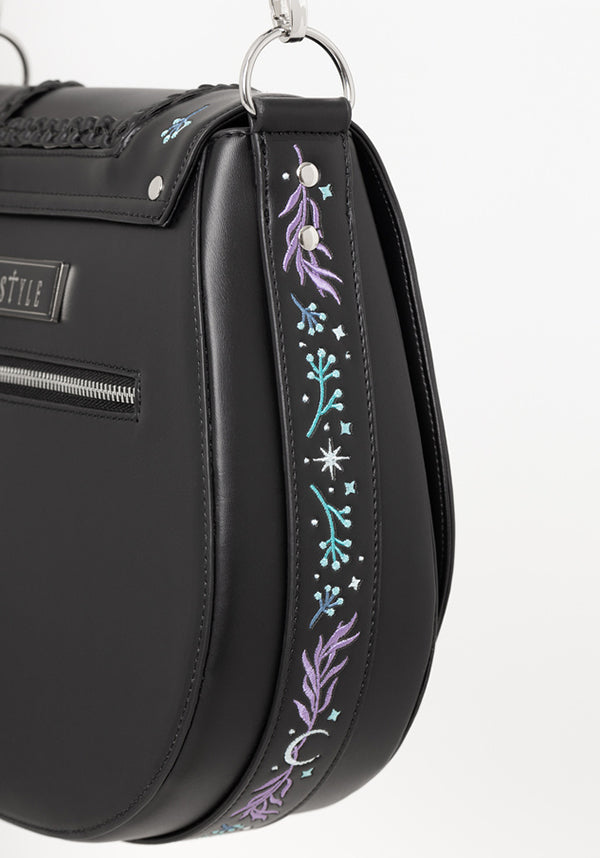 Restyle Enchanted Moonglow Embroidered Saddle Bag for Mystical Lovers