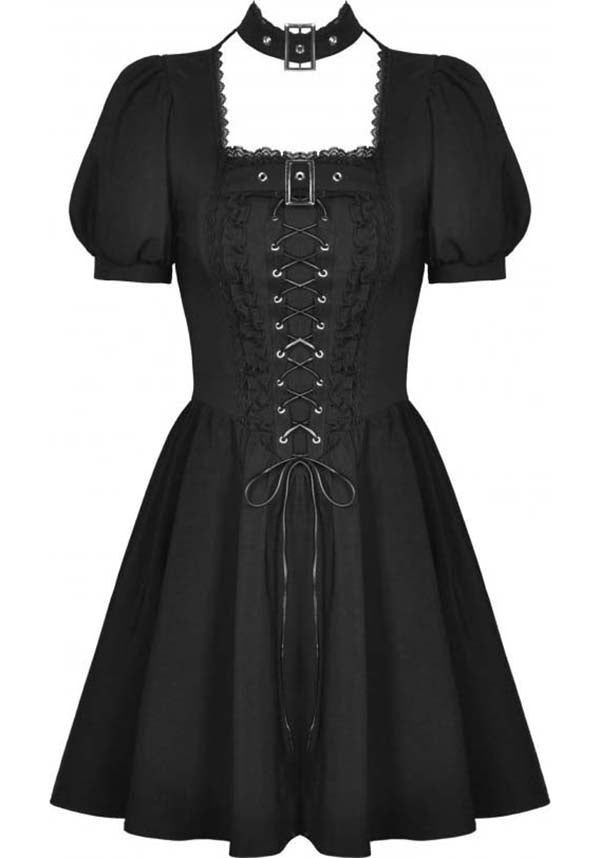 Dark in Love Baby Bat Lace-up Ethereal Women's Dress