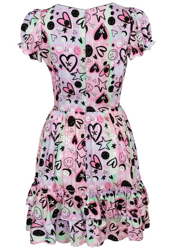 Robbie Mini Dress | A Stylish Collaboration by Hell Bunny and Smiley® Originals