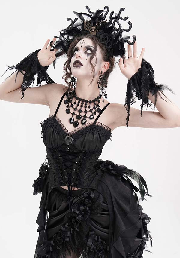 Devil Fashion Laced Briar Gothic Corset Top for Dark Romantics