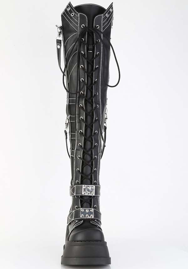Black Stomp-310 Platform Boots - Preorder Now!
