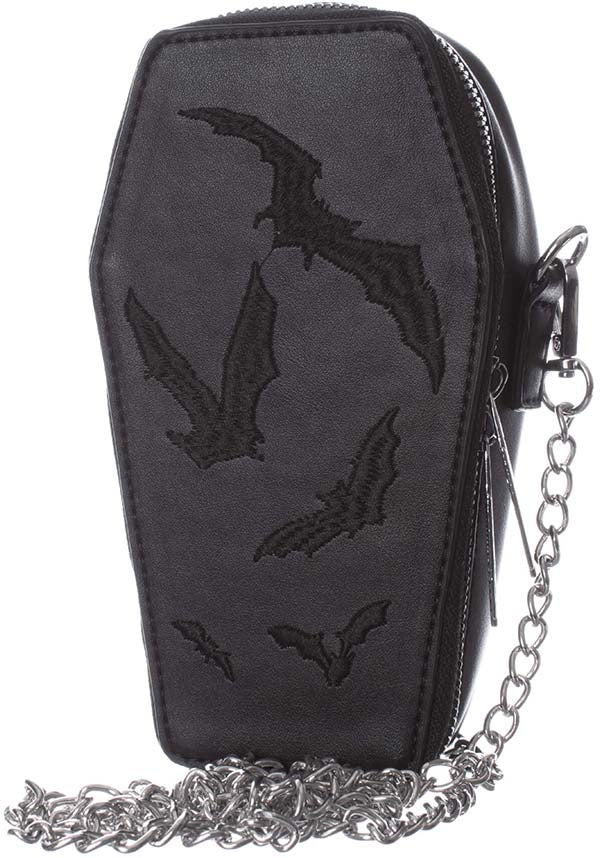 Gothic Style Bat Coffin Shaped Mini Handbag