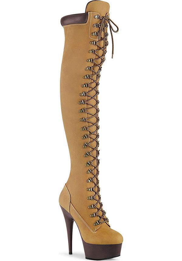 PREORDER - DELIGHT-3000TL Platform Boots in Tan Color