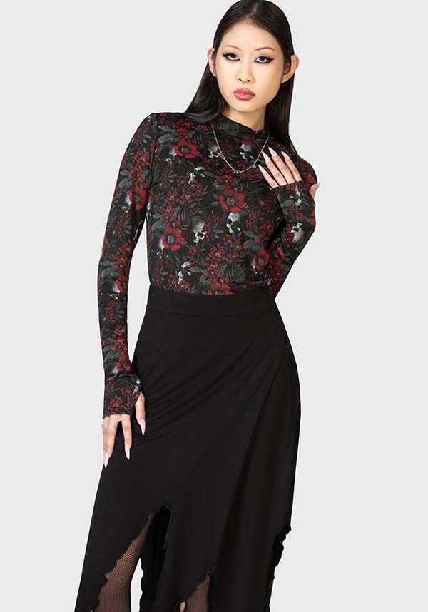 Soft and Stretchy Long Sleeve Pitiful Petals Top