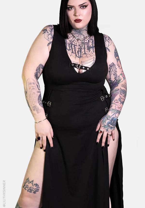 Rosetta Adjustable Buckle Maxi Dress with 4 - Way Stretch Fabric