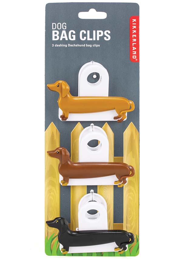 Adorable Sausage Dog Bag Clips - Set of 3 with Different Colors