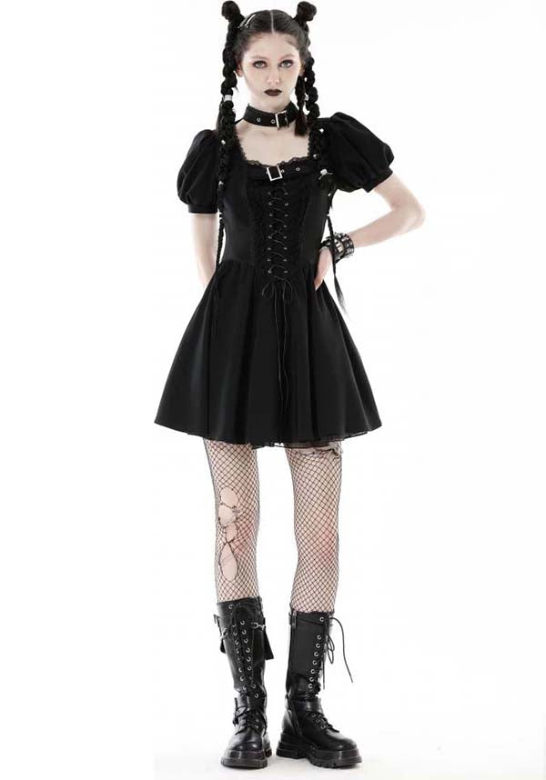 Dark in Love Baby Bat Lace-up Ethereal Women's Dress