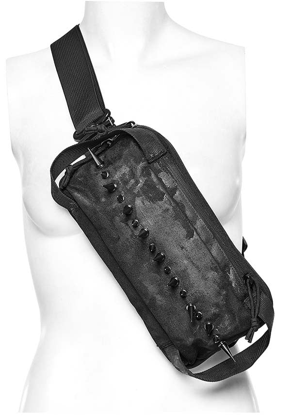 Punk Rave Maeve Durable Nylon Techwear Gothic-Inspired Sling Bag