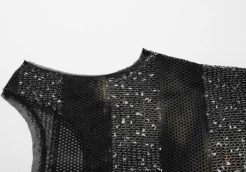 Punk Rave Krueger Edgy Cropped See - Through Tank Top