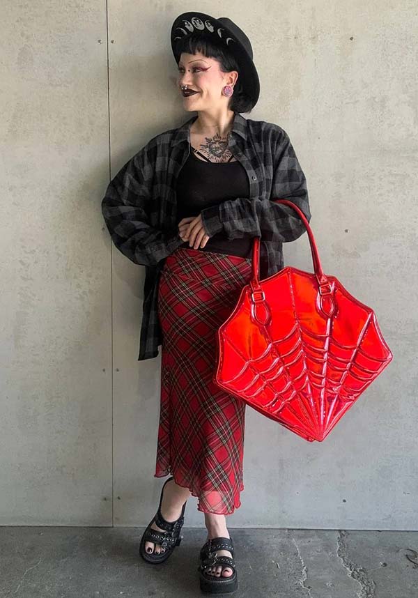 Red - Accented Black Widow Stylish Handbag