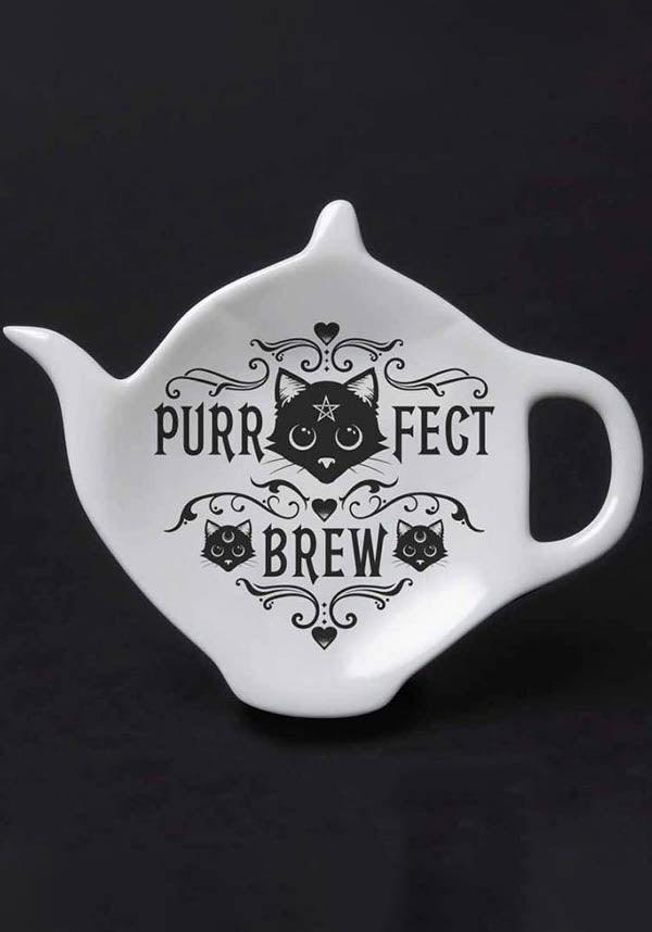 Purrfect Brew Teabag Dish - Ideal Teapot Shaped Tea Bag Rest for Witchy Kitchens
