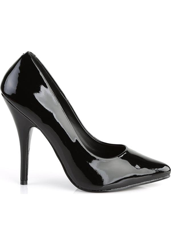 SEDUCE-420 Black Patent Pointed Toe Kitten Heels Pre-Order for Women