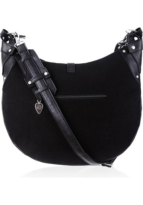 Restyle Pentagram Design Denim and Faux Leather Hobo Tote Bag