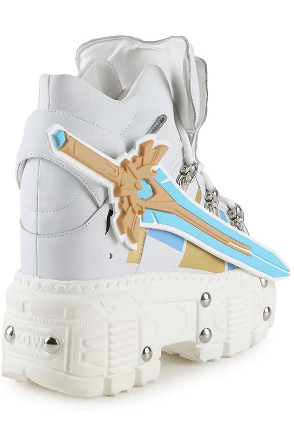 White Mangosteen 08 Platform Combat Sneakers Inspired by Genshin Impact