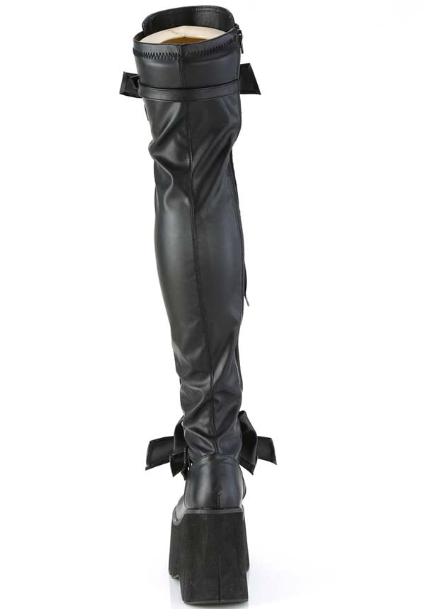 PREORDER: Matte Black KERA-303 Platform Thigh High Boots