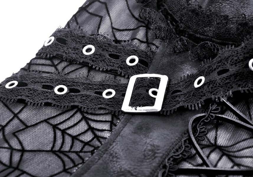 Edgy Punk Style Spider Mesh Women's Dress