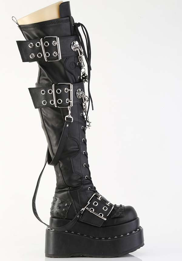 BEAR-316 Black Platform Over-The-Knee Boots for Alternative Fashion (Preorder)