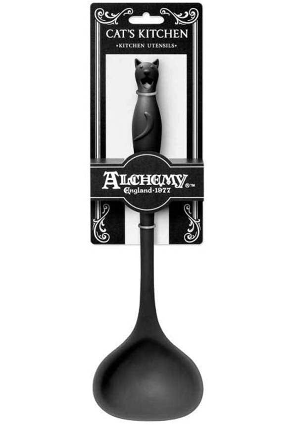 Charming Black Cat-Handled Kitchen Ladle for Perfect Cooking