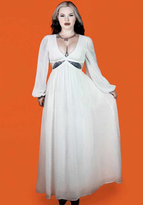 Ethereal Moonrise White Evening Dress by Lively Ghosts