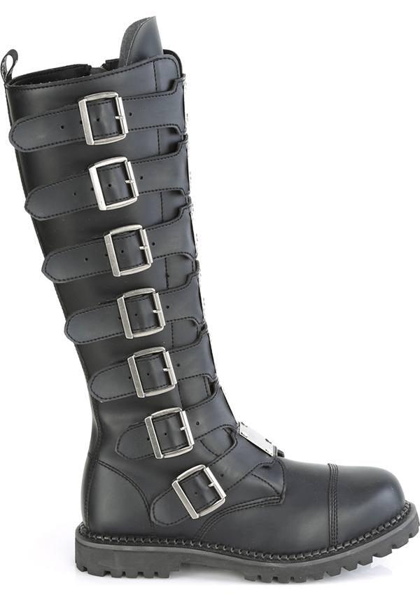 RIOT-21MP Unisex Black Knee High Steel Toe Boots - Preorder Available