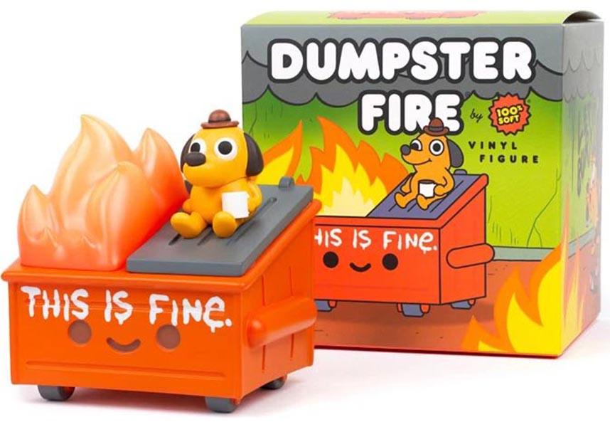 This Is Fine | High - Quality Vinyl Collectible Dumpster Fire Figure