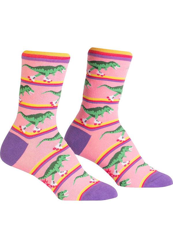 Rawr-ler Rink Themed Women's Crew Socks for Shoe Sizes 5 - 10