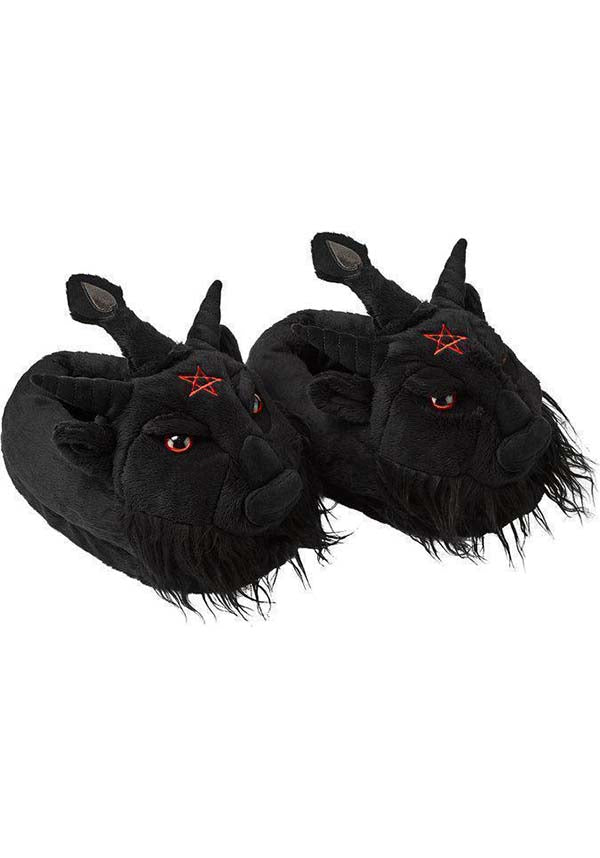 Dark Lord Soft Fleece Cozy Slippers with Horns and Ears