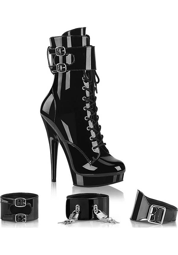 PREORDER - SULTRY-1023 Platform Boots in Stunning Black Patent Leather