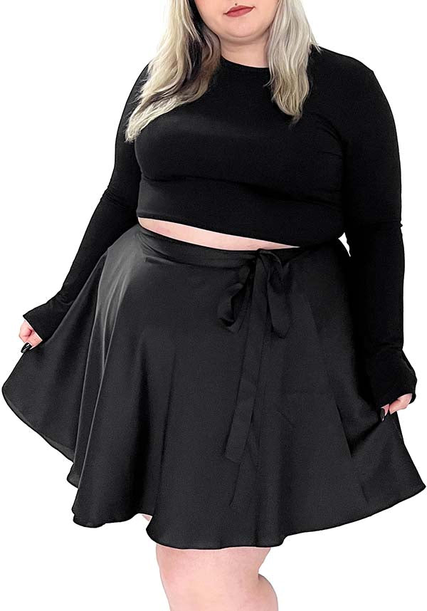 Foxblood Luxury Satin Ballet Wrap Skirt for Stylish Outfits