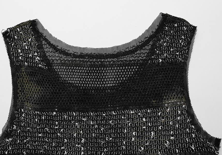 Punk Rave Krueger Edgy Cropped See - Through Tank Top