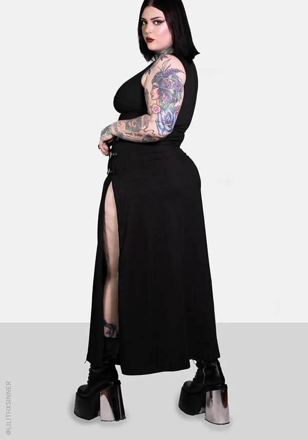 Rosetta Adjustable Buckle Maxi Dress with 4 - Way Stretch Fabric