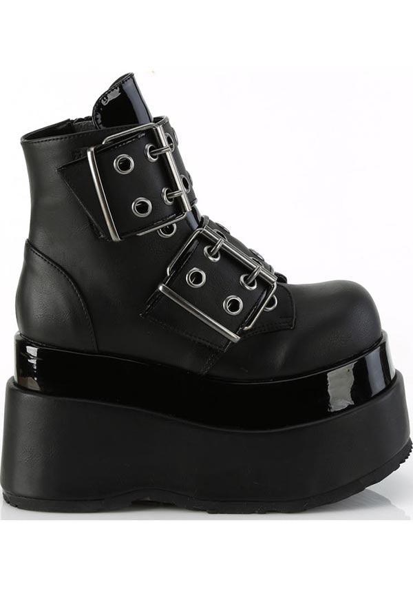 BEAR-104 Platform Boots in Black Vegan Leather (Faulty, Final Sale)