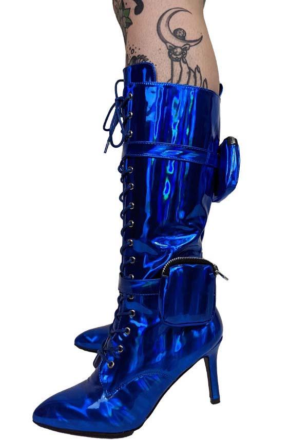 Stylish Blue San Jose Leather Boots - A Fashion Statement