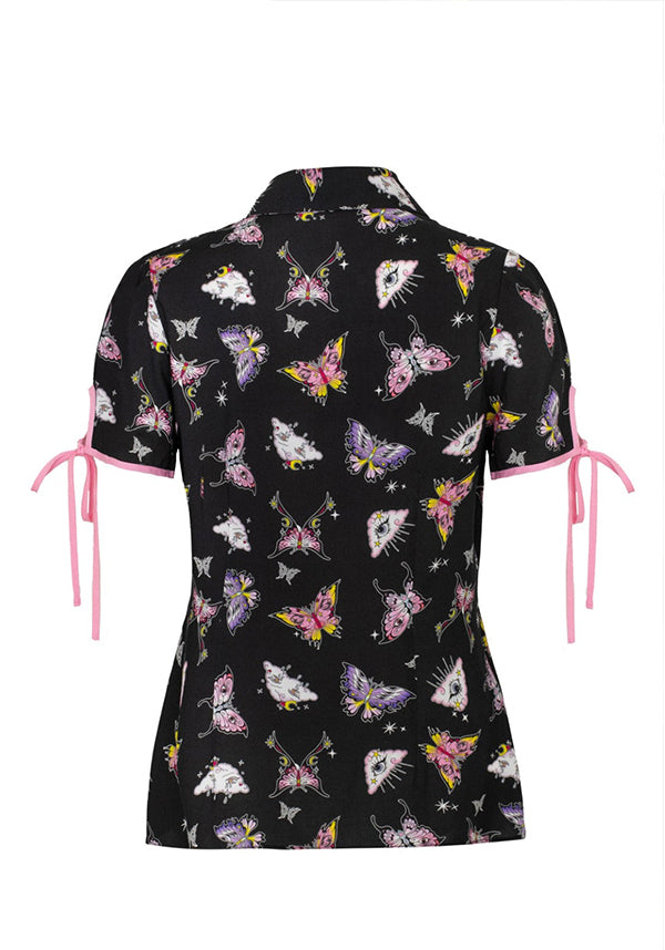 Hell Bunny Kocho Gothic Celestial Button-Up Women's Top