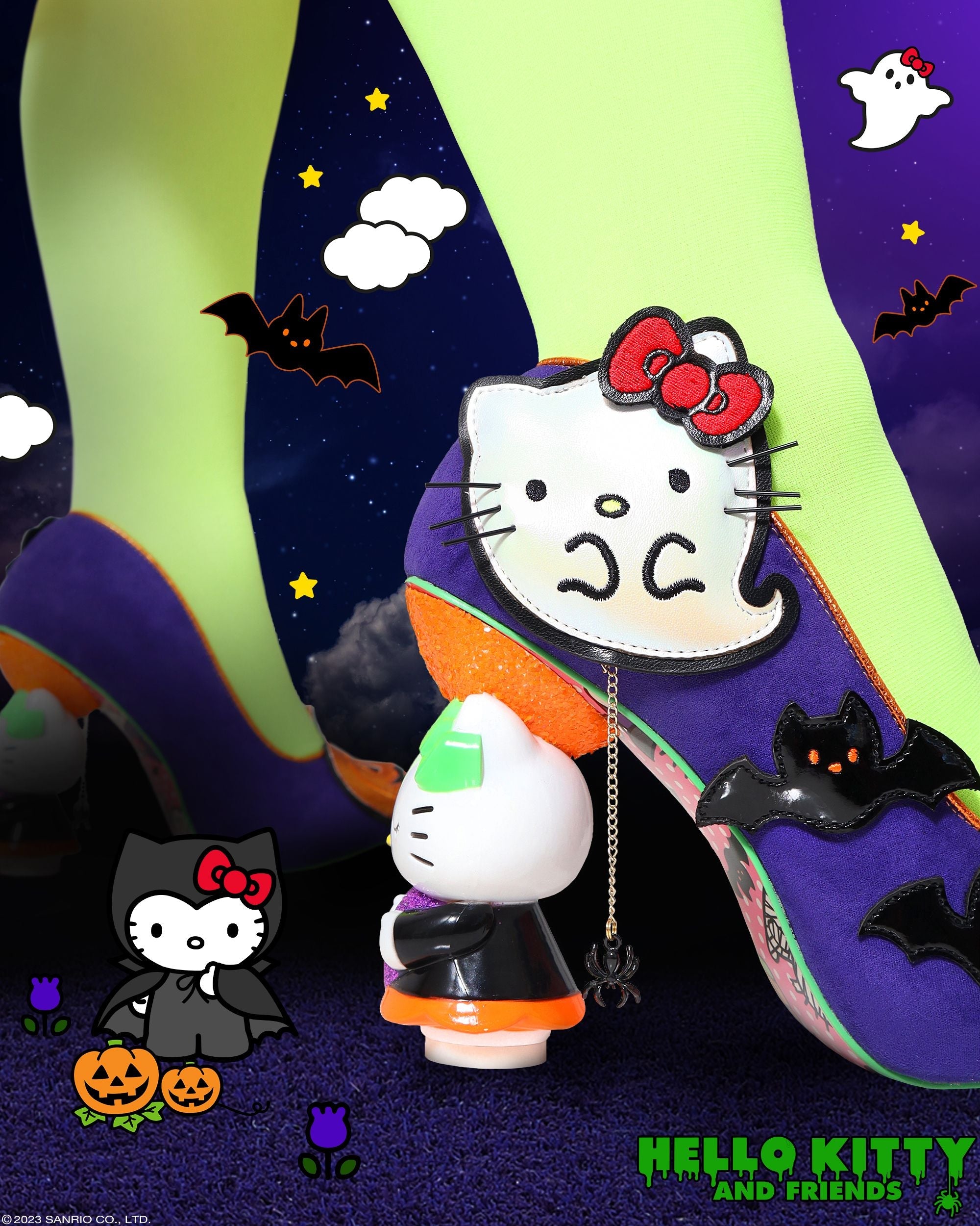 Pretty Purple Pumpkin Design Hello Kitty High Heel Shoes | HEELS*