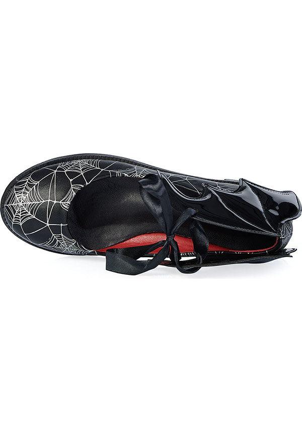 Banned Alternative's Black/White Dead of Night Bat Ballerina Flats