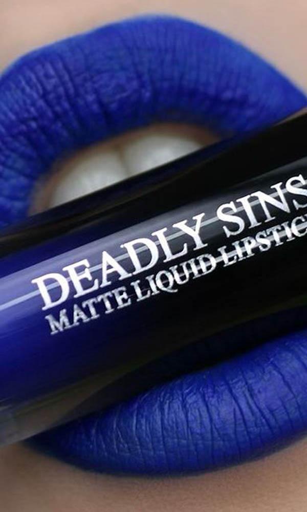 Lunar Matte Liquid Lipstick - A Striking Rich Blue Shade