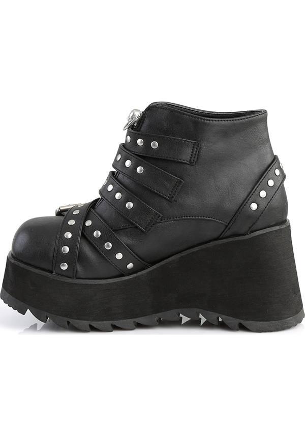Black Demonia Scene-30 Platform Ankle Boots - Preorder Available