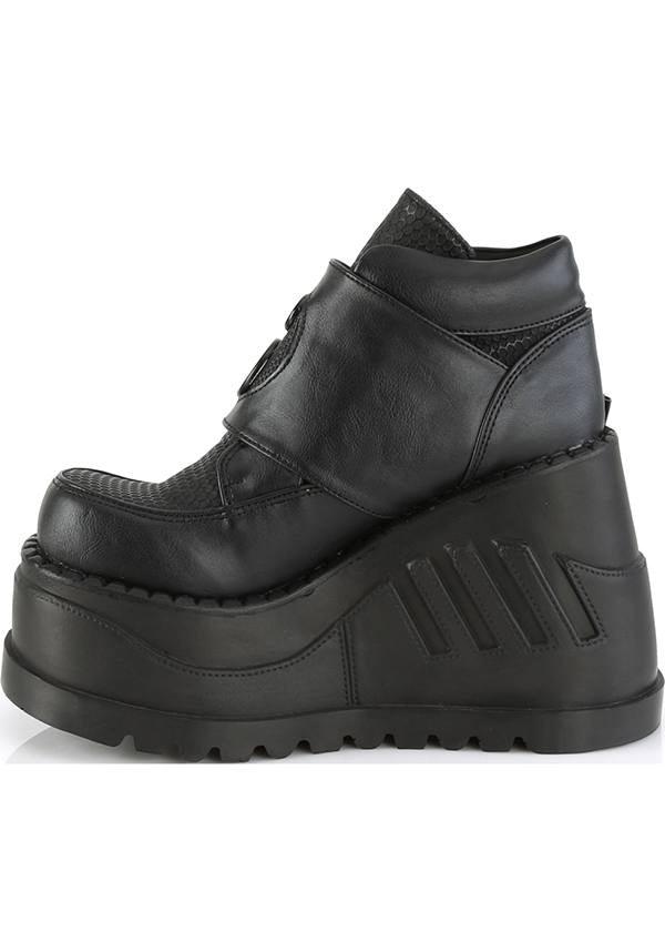 Black STOMP-15 Wedge Platform Boots [PREORDER]