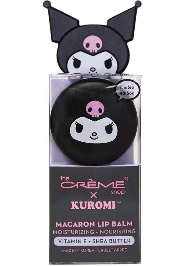 Kuromi Themed Macaron Style Lip Balm - Raspberry Cream Puff Flavor