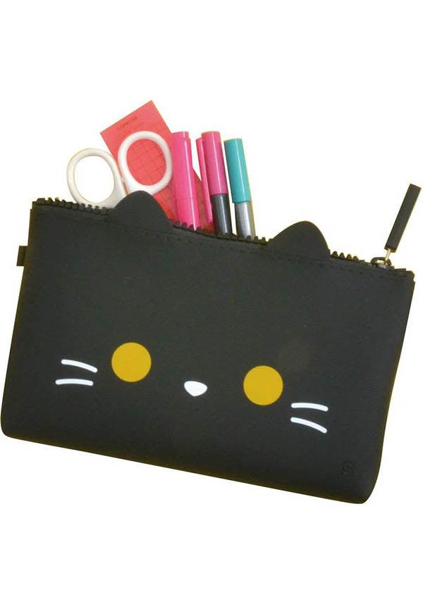 Adorable Black Cat MIMI NUU FRIENDS Zippered Silicone Pouch