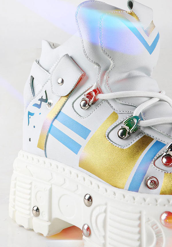 White Mangosteen 08 Platform Combat Sneakers Inspired by Genshin Impact