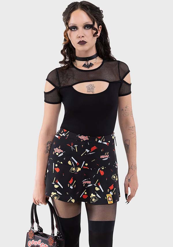 It's Time for Fun - Chucky Licensed Mini Skirt for Playful Fashion