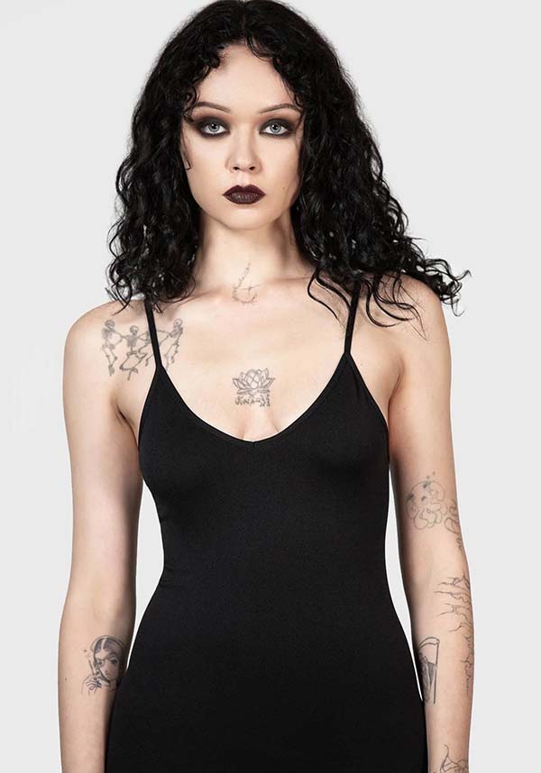 Sultrate Adjustable Straps V-Neck Stretch Slip Dress